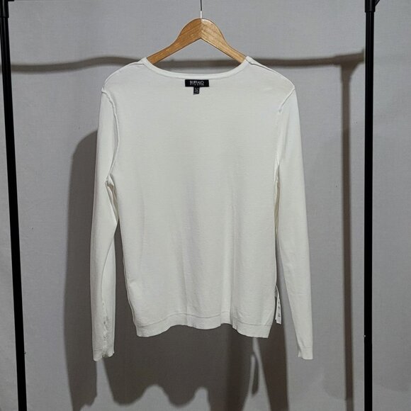 Buffalo David Bitton sweater white pull over preppy long sleeve cottagecore XL - Picture 8 of 16
